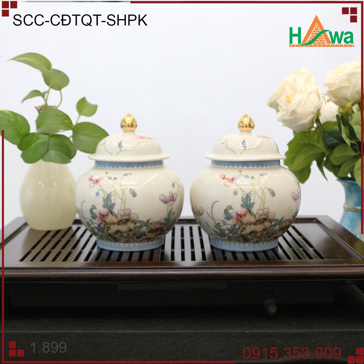 Chum đựng trà quý tộc, sứ hoa phúc kiến (SCC-CĐTQT-SHPK)
