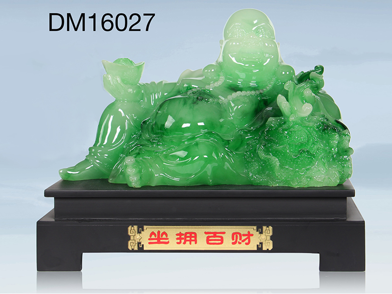 Phật di lặc ngồi màu xanh ngọc DM16027