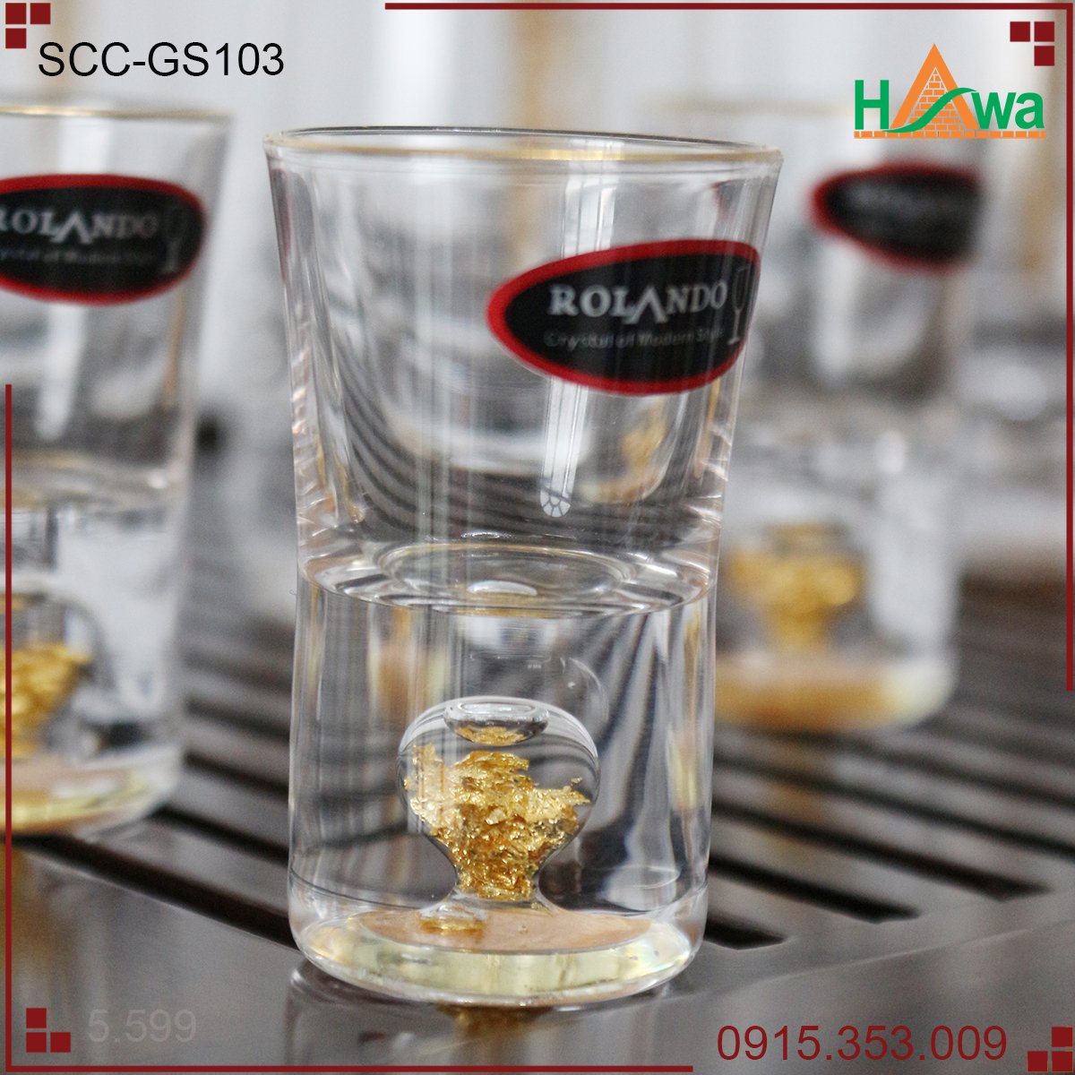 Bộ ly rượu mạ vàng, GS103(10 bình+10ly) (SCC-GS103)