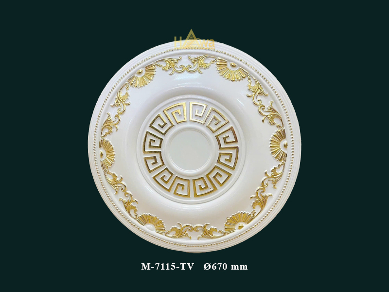 Mâm trần 670 trắng dát vàng (M-7115-TV)