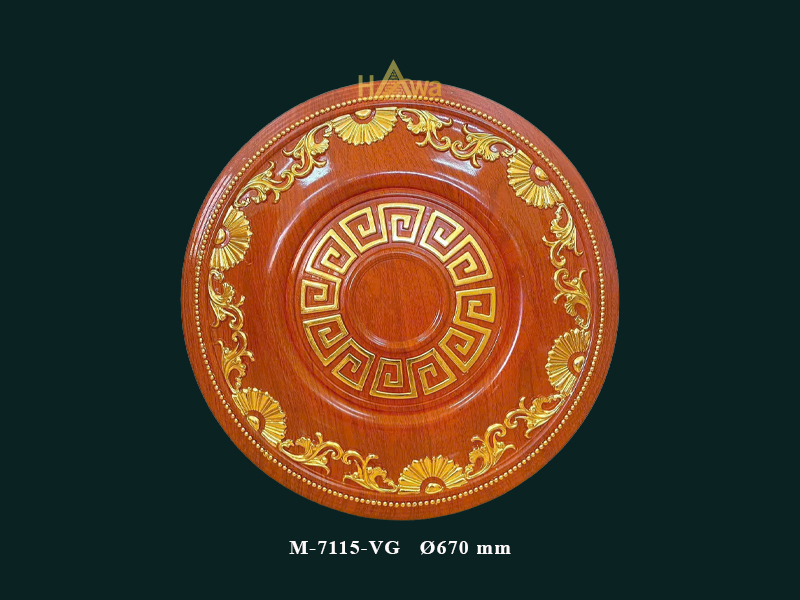 Mâm trần 670 gỗ dát vàng (M-7115-VG)