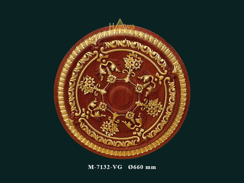 Mâm trần đk 660 gỗ dát vàng (M-7132-VG)