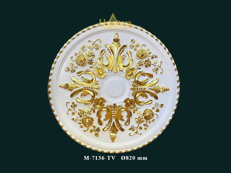 Mâm trần 820 trắng dát vàng (M-7136-TV)