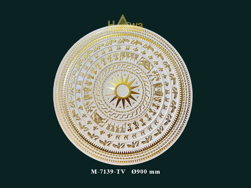 Mâm trần 900 trắng dát vàng (M-7139-TV)