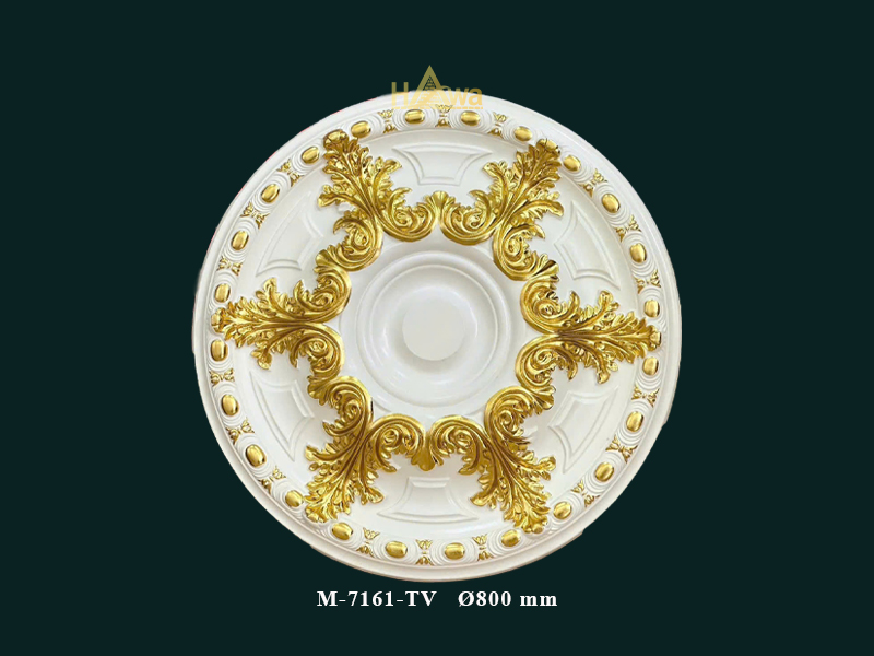 Mâm trần 800 trắng dát vàng (M-7161-TV)
