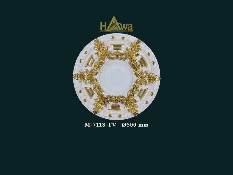 Mâm trần 500 trắng dát vàng (M-7118-TV)