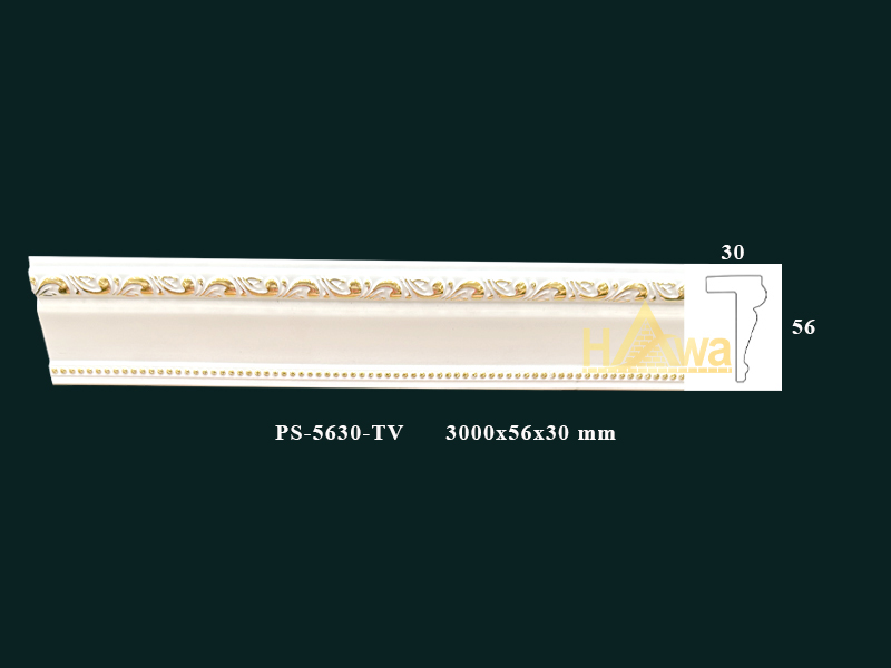 Chỉ nẹp chữ L 56 màu trắng hoa vàng(PS-5630-TV)