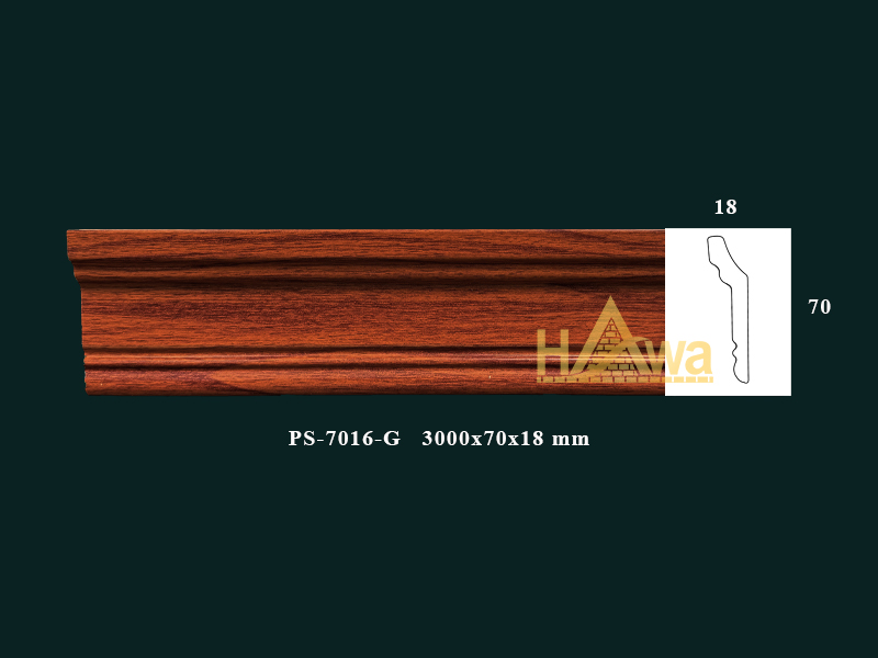 Chỉ nẹp chân tường 70 màu gỗ (PS-7016-G)