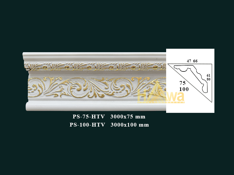 Phào C 100 trắng hoa vàng (