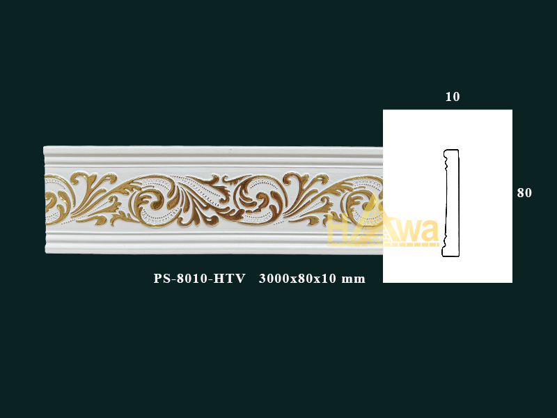 Chỉ nẹp 80 trắng hoa vàng (PS-8010-HTV)
