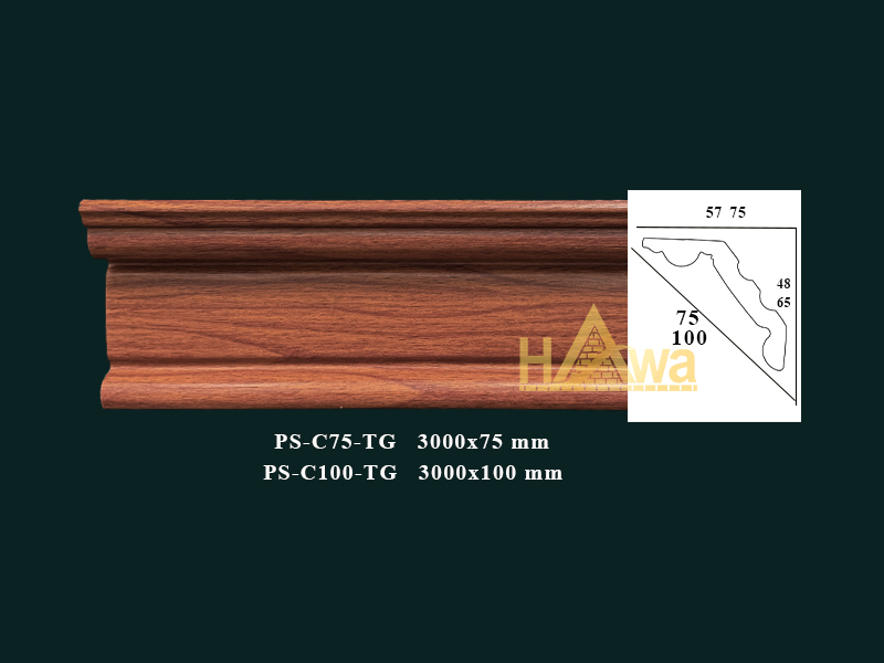 Phào trơn C 75 màu gỗ (PS-C75-TT)