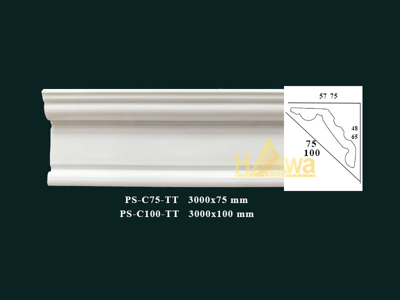 Phào trơn C 75 màu trắng (PS-C75-TT)