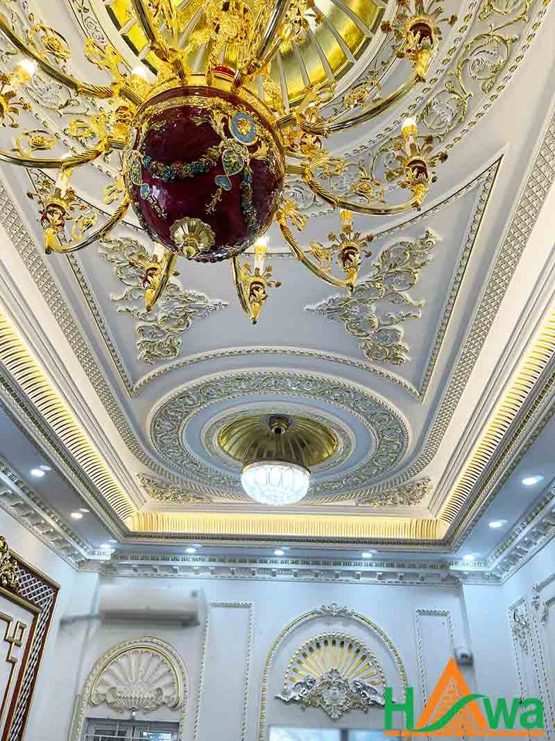 công trình tân cổ điển phào chỉ dát vàng