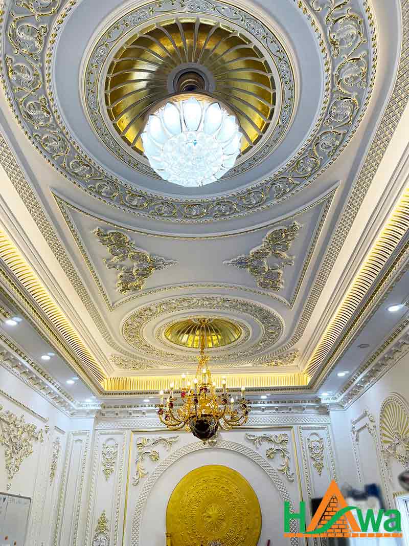 công trình tân cổ điển phào chỉ dát vàng
