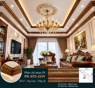 Mẫu Phào Chỉ Nhựa PS Màu Giả Gỗ Cao Cấp – Giải Pháp Trang Trí Nội Thất Sang Trọng, Bền Đẹp