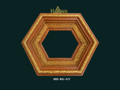 Máng đèn bát giác gỗ dát vàng (MD-BG-GV)