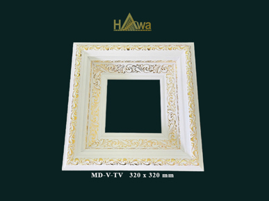Máng đèn vuông trắng dát vàng (MD-V-TV)