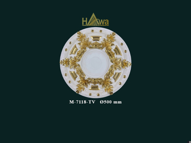 Mâm trần 500 trắng dát vàng (M-7118-TV)