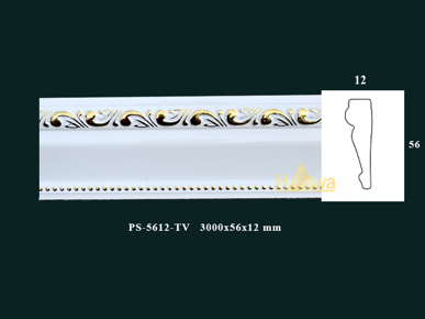 Chỉ nẹp 56  trắng hoa vàng (PS-5612-TV)