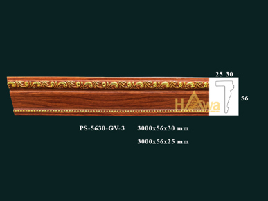 Chỉ nẹp chữ L 56 màu gỗ hoa vàng (dày 3cm) (PS-5630-GV-3)