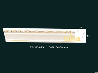 Chỉ nẹp chữ L 56 màu trắng hoa vàng(PS-5630-TV)