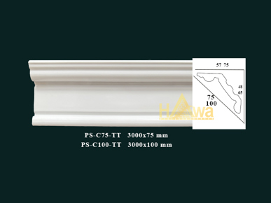Phào trơn C 75 màu trắng (PS-C75-TT)
