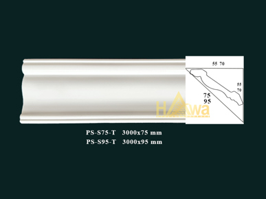 Phào S trơn 75  mầu trắng (PS-S75-T)