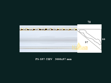 Phào S hoa 97 màu trắng vàng (PS-S97-THV)