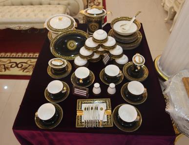Sét trà sứ cao cấp hấp vàng 24k 69 món DGB001-69-639
